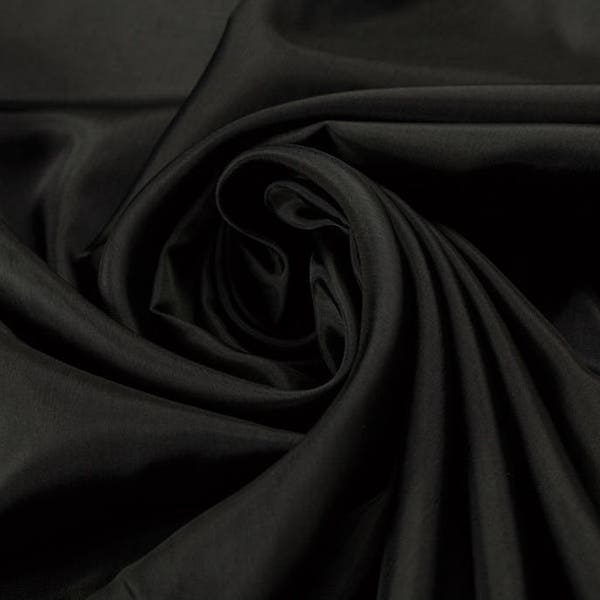 Premium 100% Silk Black Lining Lightweight Fashion Formal Dress Material Fabric By Metre 136cm width in 0.5m lengths