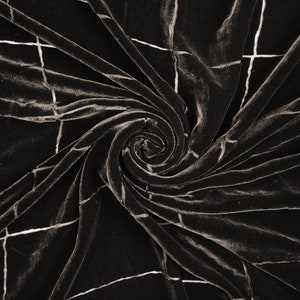 Cotton Velvet Fabric Black Fabric devore (112x70cm piece) Remnant Fabric Cut off Fabric Upholstery Fabric Fashion Fabric Craft Supplies