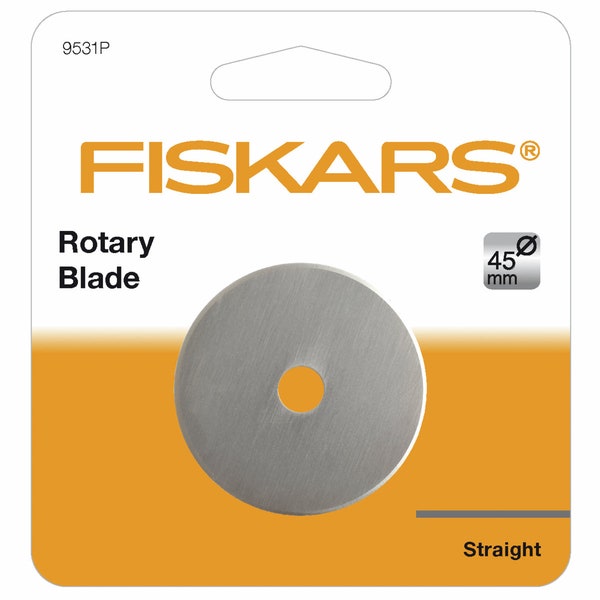 Fiskars Coupe-lame rotatif Coupe droite 45 mm Qualité supérieure Coupe Tissu Couture 1 lame unique Outils de couture Fournitures d'artisanat