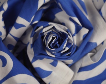 100% Cotton Blue/White Floral Fabric Multiple Remnants Smart Fabric Upholstery Fabric Cut off Fabric Fashion Fabric Craft