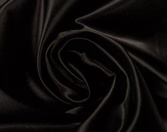 Duchess Satin Fabric Black Elastane Material Bridal Fashion Clothing Formal Dress Fabric By The Metre 98cm width in 0.5m lengths
