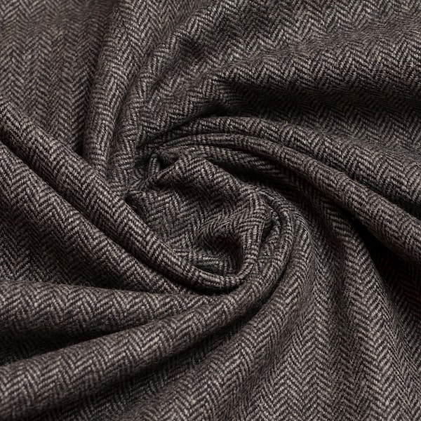 Tissu de laine Tweed à chevrons Tissu d'ameublement Tissu au mètre Tissu pour vêtements Tissu à la mode Vêtements Fournitures créatives