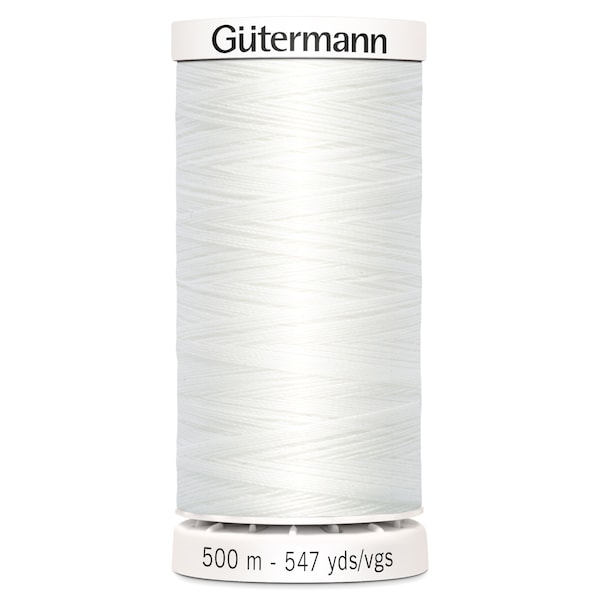 Premium Gutermann Thread Sew-All Thread: 500m White (800) 100% Polyester