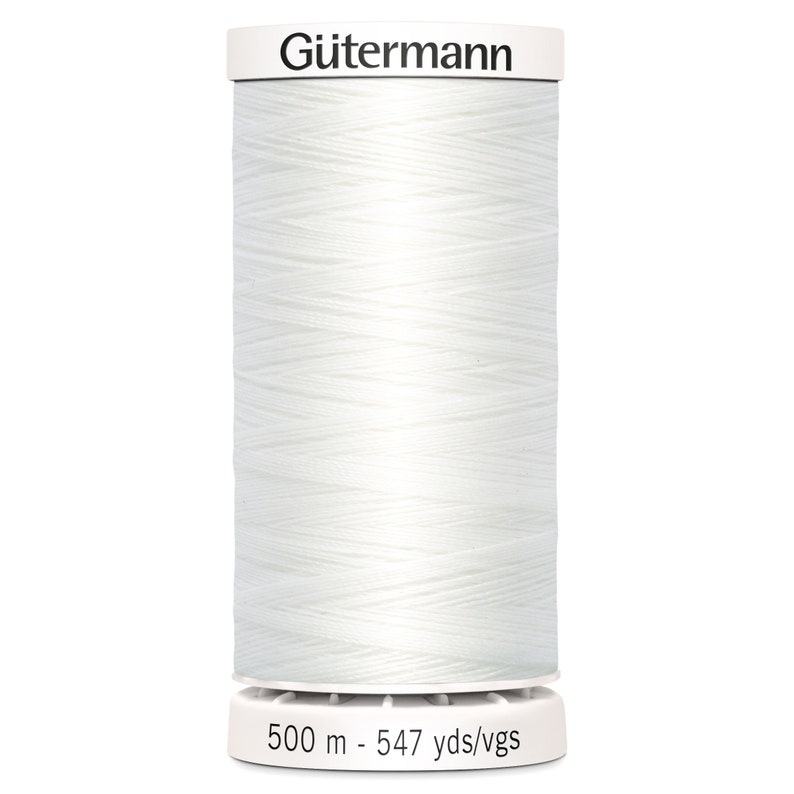 Premium Gutermann Thread Sew-All Thread: 500m White 800 100% Polyester image 1