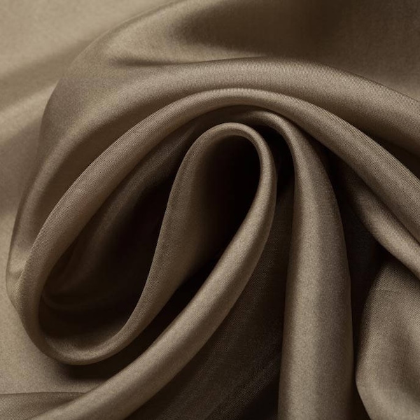 100% Silk Khaki Green Fabric Lining Material Dress Fashion Fabric By Metre 139cm width in 0.5m lengths