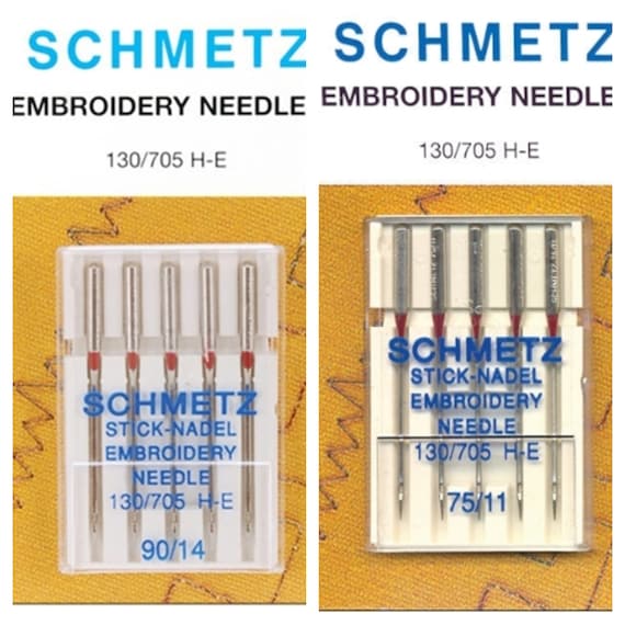 Premium Quality Schmetz Embroidery Sewing Machine Needles 5 Pack 130/705  H-E 75/11 90/14 Sewing Quilting Tools Notion 