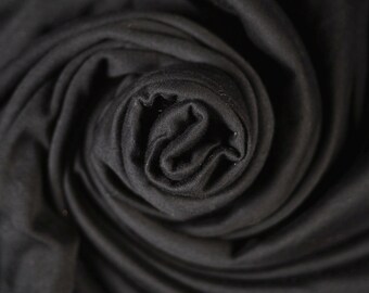 Cotton Blend Light Jersey Fabric T-shirt Black Fabric (Remnant-150cmx130cm )Fabric Cut off Fabric Fashion Fabric Clothing Crafts