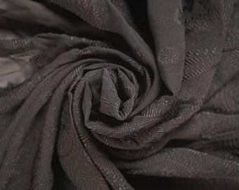 Polyester Black Floral Net Stretch Fabric (Remnant-100cmx60cm) Fabric print  fabric Fabric Cut off Fabric Fashion