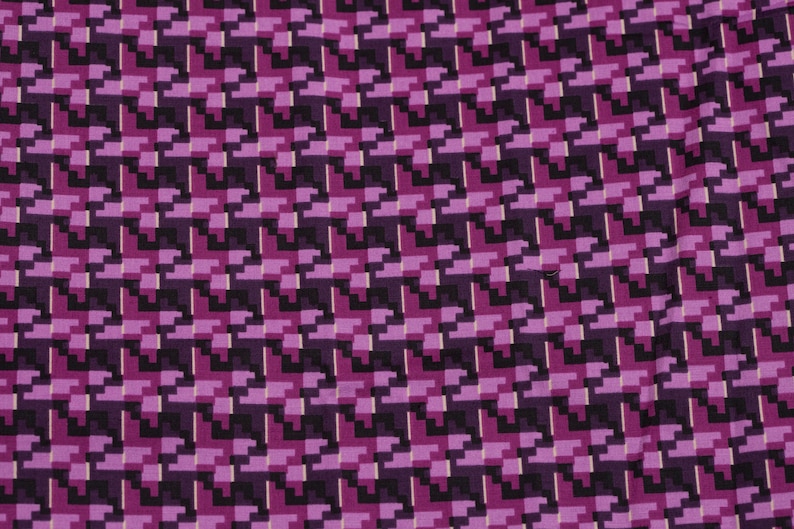 Cotton Fabric Dog Tooth print Fabric Purple Fabric By The Meter Fabric Apparel Fabric Fashion Fabric Clothing Fabric Craft Supplies