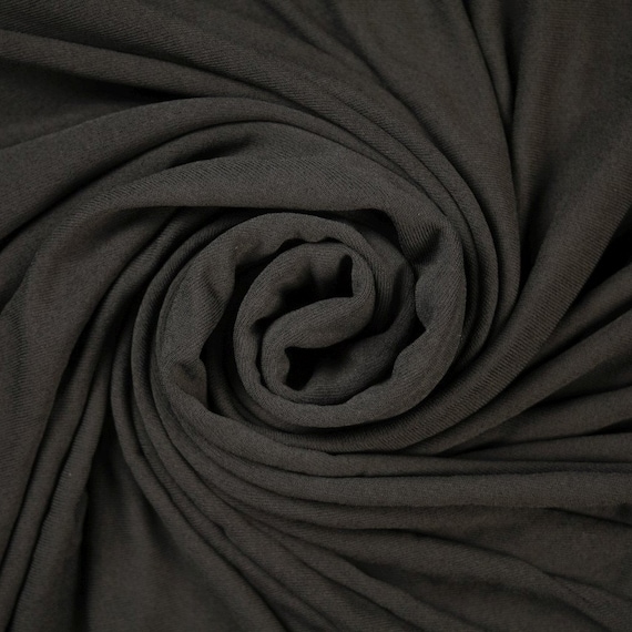 Polyester Viscose Elastane Black Fabric remnant-180cmx110cm Plain