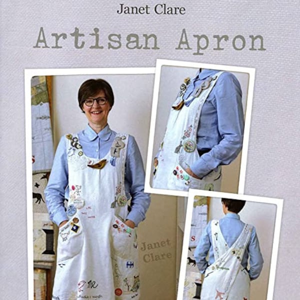 Janet Clare Adult Artisan Apron Pattern - Adult Sized Crossover Printed Pattern for S, M, L, XL, 2XL, 3XL, and 4XL for Craft, Art & Baking