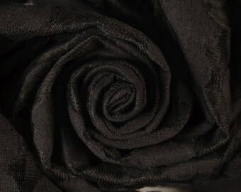 Cotton Jersey Floral Cutout Black Fabric (Remnant-135cmx105cm) Fashion Clothing Apparel Fabric Interior Fabric Plain Fabric Crafts Supplies
