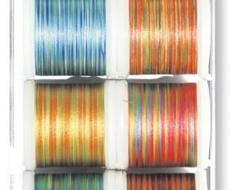 Premium Madeira Polyneon 100% poliestrowa nić do haftu maszynowego 200 m - zestaw nici do rękodzieła 8 szpul - wielokolorowa