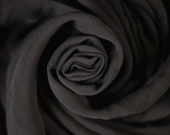 Tela de gasa de poliéster negra (remanente: 120 cm x 65 cm) Tela Tela floral Tela negra Tela cortada Manualidades de moda