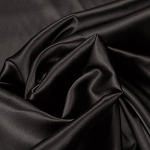 100% Silk Black Smooth Feel Lining Material Fashion One Way Stretch Lingerie Nightwear Fabric By Metre 136cm width in 0.5m lengths