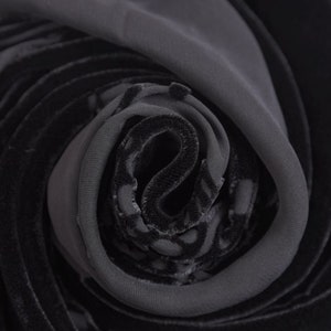 Silk Velvet Devore  Black Colour Fabric (50cm x200cm Remnant  Fabric) Cut off Fabric Craft