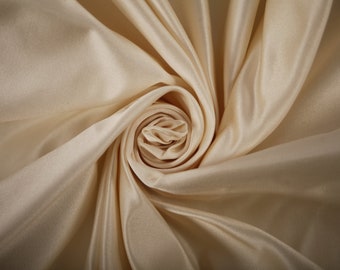 Duchess Satin Fabric Cream Ivory Matt Silk Material Bridal Fashion Clothing Dress Fabric By The Metre 140cm width in 0.5m lengths