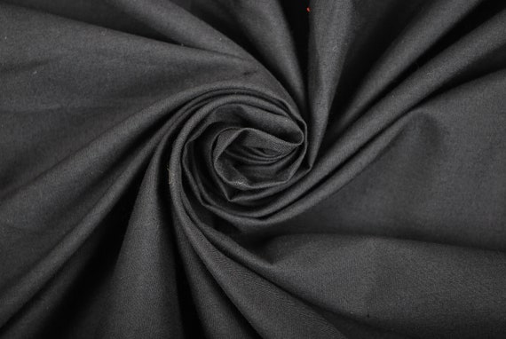 100% Cotton Black Fabric Plain Material for Crafts Clothing Summer Fashion,  Fabric By The Metre 155cm width in 0.5m lengths