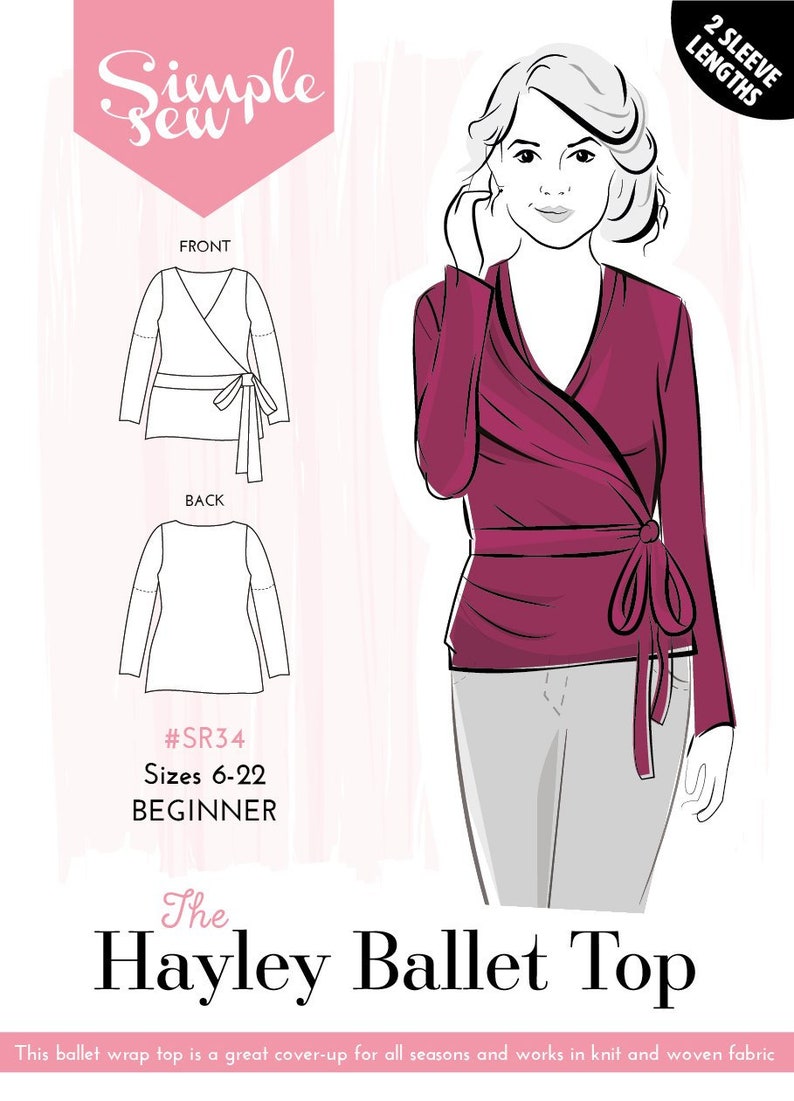 Womens SIMPLE SEW Sewing Pattern The Nancy Tunic Dress /& TOP Long Sleeve Beginner Sizes 8-18