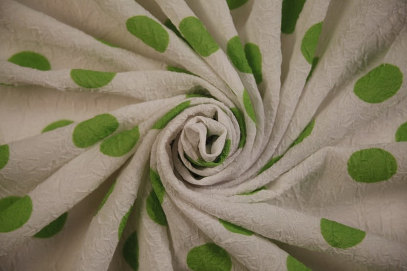 Polyester WhiteGreen Spotted Fabric Multiple Remnants Upholstery Fabric Apparel Fabric Bridal Fabric Fashion
