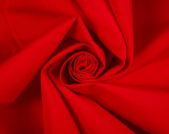100% Cotton Red Fabric (Remnant-45cmx90cm) Fashion Clothing Fabric Upholstery Plain Craft Fabric