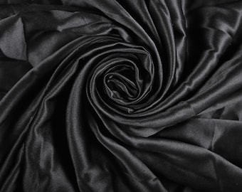 Polyester Satin Fabric Black Fabric Fabric By The Meter Fabric Apparel Fabric Bridal Fabric Fashion Fabric Clothing Craft Supplies