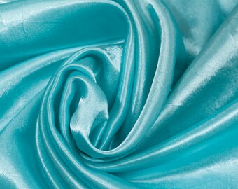 Tela de satén de poliéster Tela azul cielo Tela de tapicería Tela a medida Tela para ropa Tela para novias Tela de moda Suministros para manualidades de ropa