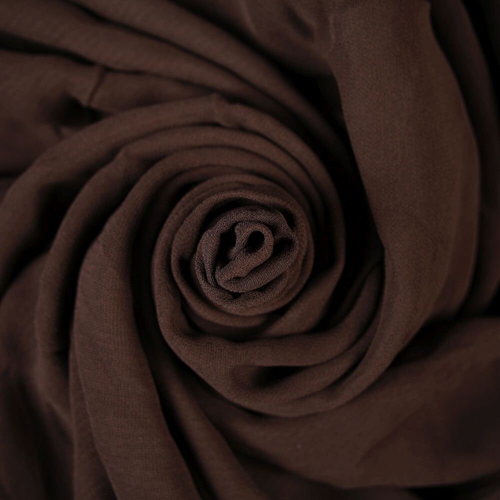 Viscose Crepe Chocolate Brown Fabric remnant-140cmx45cm Plain