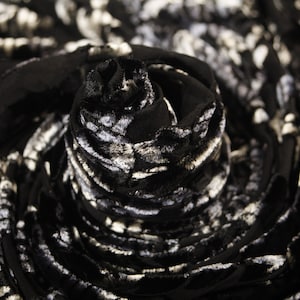 Silk Velvet Devore Black Colour Fabric Multiple Remnants Cut off Fabric Craft