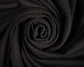 Cotton Soft Jersey Fabric Black Fabric (Remnant-170cmx140cm) Fabric Cut off Fabric Fashion Fabric Clothing Crafts Supplies