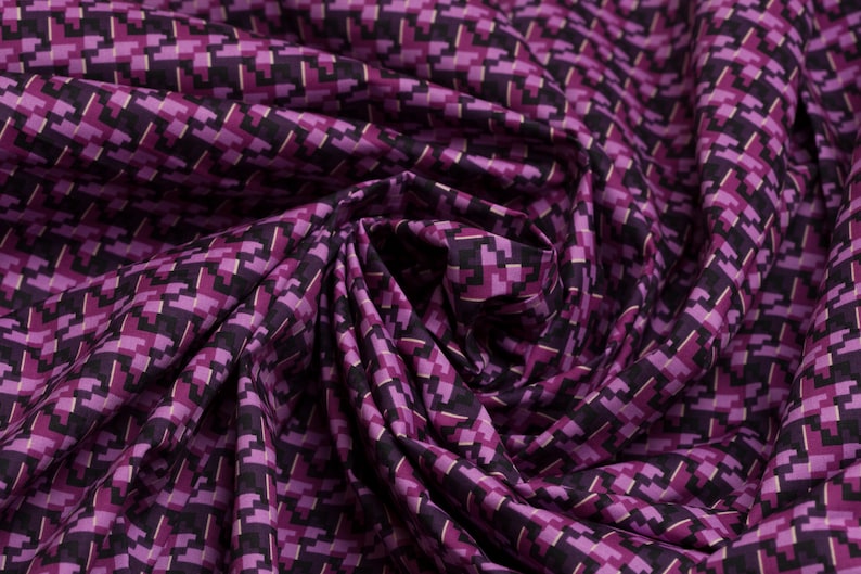 Cotton Fabric Dog Tooth print Fabric Purple Fabric By The Meter Fabric Apparel Fabric Fashion Fabric Clothing Fabric Craft Supplies