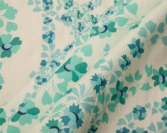 Liberty Art Aqua Floral Fabric Floral Print Cotton Fabric Fabric By The Meter Fashion Fabric Upholstery Fabric Apparel Fabric Craft Supplies