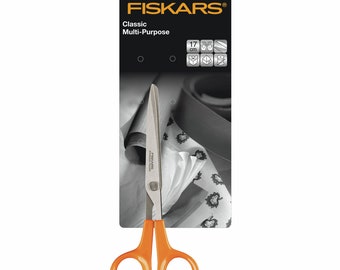 Fiskars Scissors Classic Multi-Purpose Shears 17cm 6.5in Premium Quality Cutting Fabric Right Handed Sewing Tools Crafts Supplies