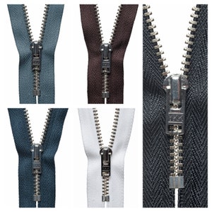 Premium Quality 15 or 18cm YKK Nylon & Metal Zip for Trouser Zipper Semi- Auto Lock Slider Dressmaking Dress Neutral Colours
