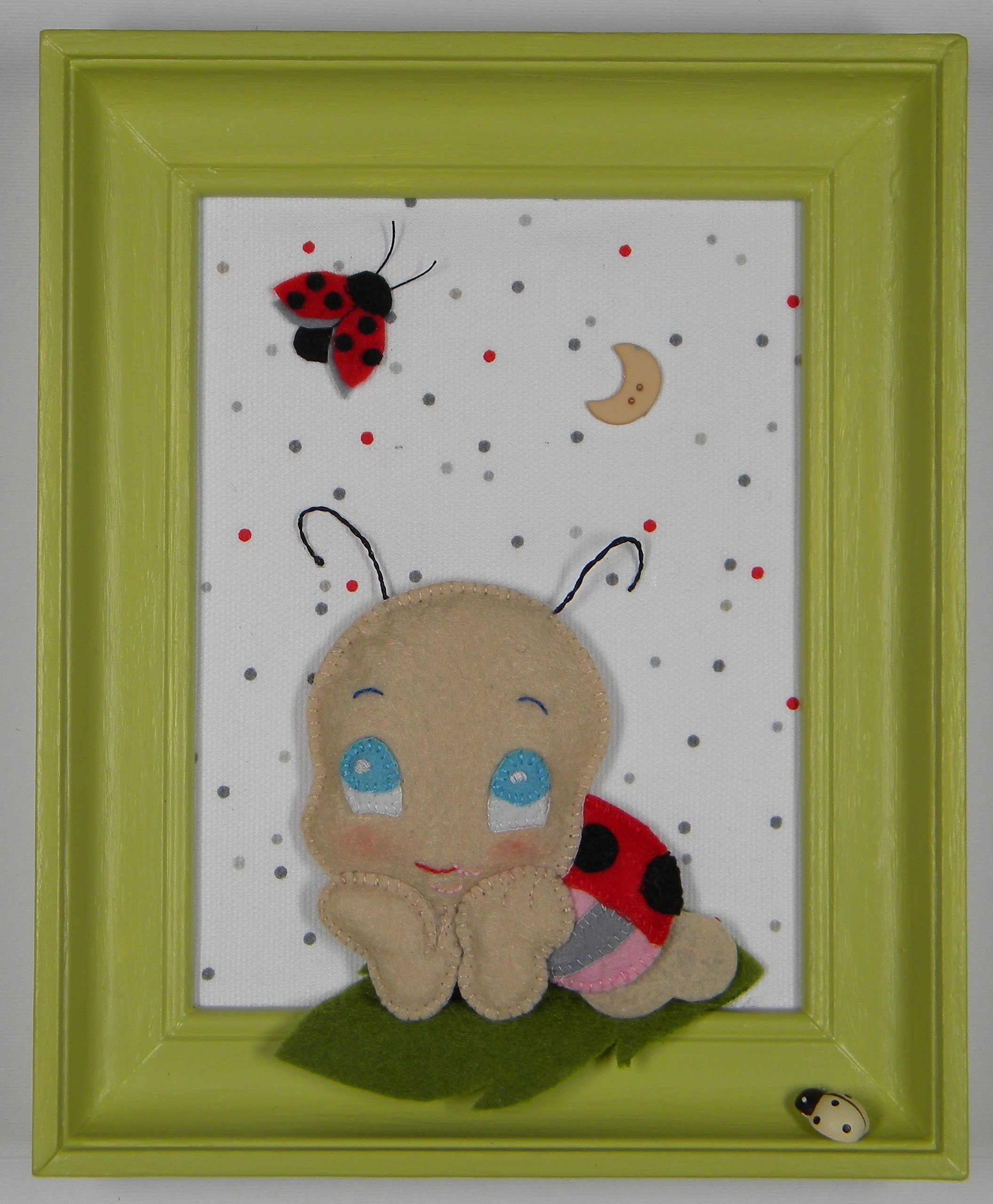 Cadre Chambre Enfant , Cadeau Naissance , La Coccinelle Amoureuse
