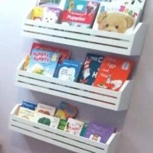 Built to Last!!! Childrens Book Shelves--Set of 3, Kids book shelves, Hanging shelf, Nursery book shelf, Kids room, Playroom, Wall shelf