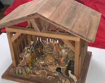 Hardwood Stable for Nativity Scene, Handmade Stable, Manger, Christmas