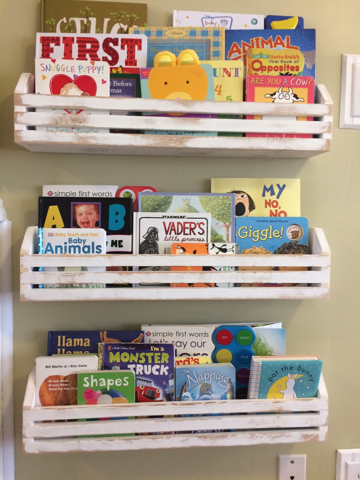 Rustic Childrens Book Shelvesset of 3 Kids Book Shelves Hanging