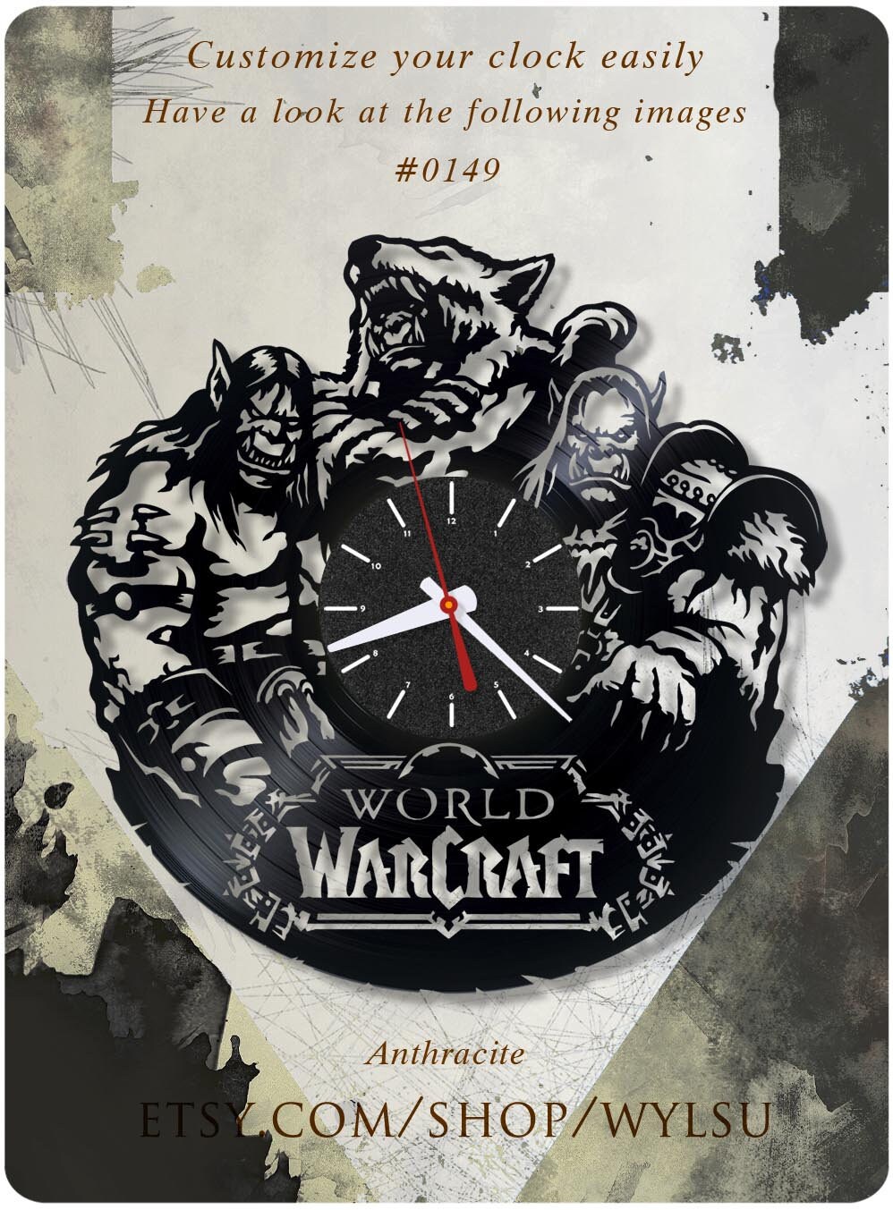 World of Warcraft vinyl clock/WOW record clock V0149 /Modern Etsy