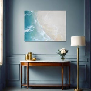 BREATHE painting 80 x 60 cm sea from above acrylic original art on canvas sea painting waves sand coast maritime unique picture