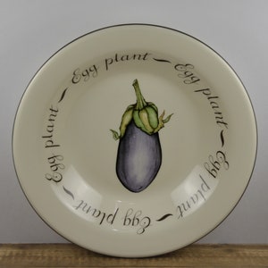 Franciscan VEGETABLE MEDLEY Eggplant 10&quot; Individual Pasta Bowl, Soup Bowl, Off-White, Made in England