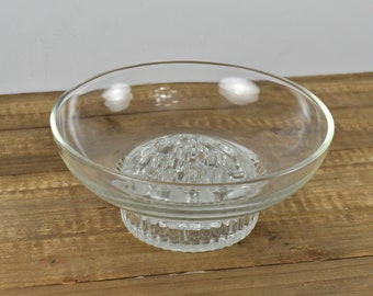 Vintage glass flower frog rose bowl Brides bank Crown handblown in Czechoslovakia used for weddings and flower arrangement Home Décor Home & Living stokfella.com