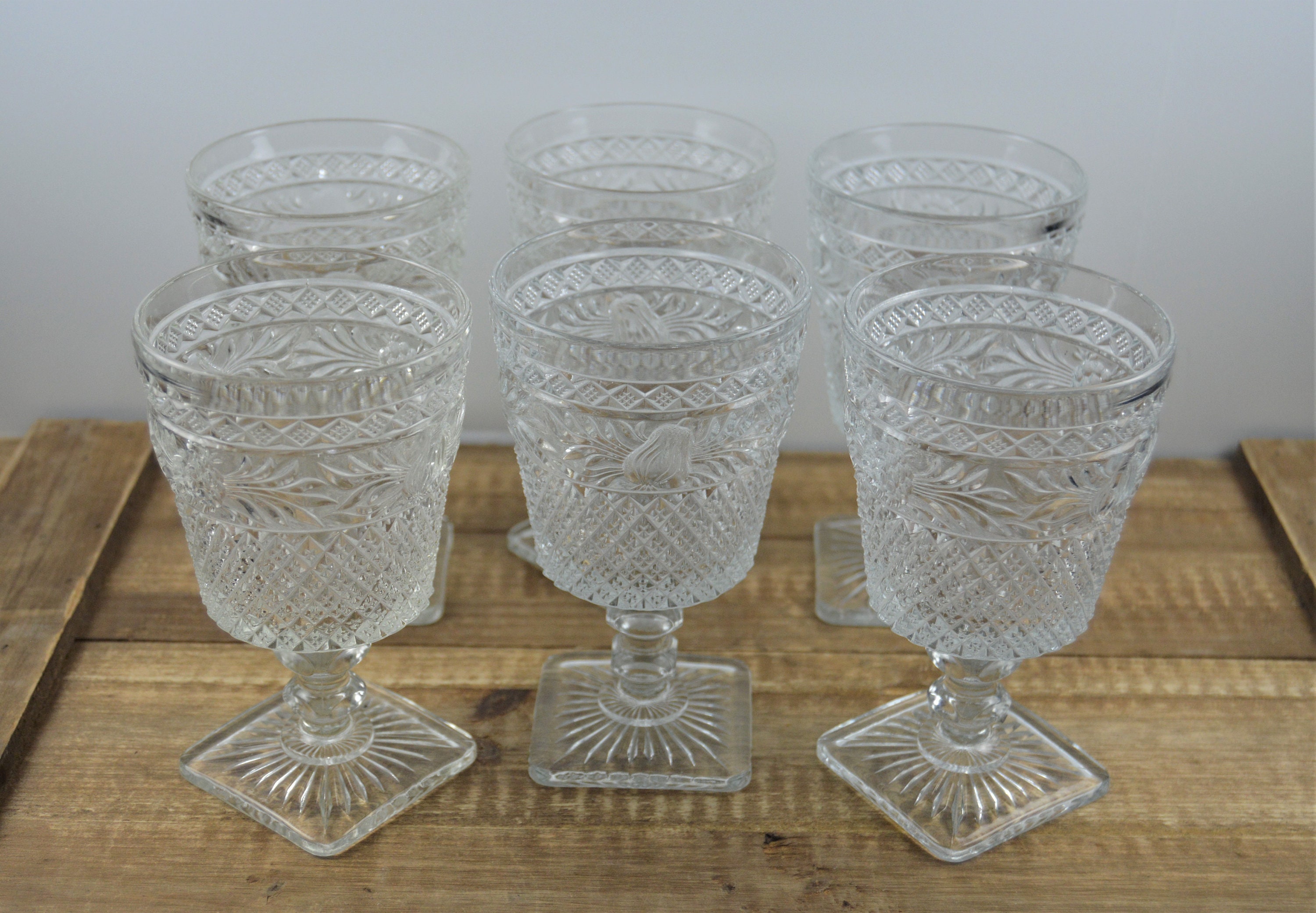 Vintage Westmoreland Clear English Hobnail 2oz Wine Glasses Set of 4