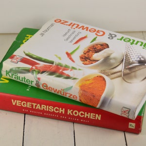 2 Pcs GERMAN LANGUAGE Cookbooks, Vegetarisch Kochen, Krauter & Gewurze Jill Norman, HBDJ, Used