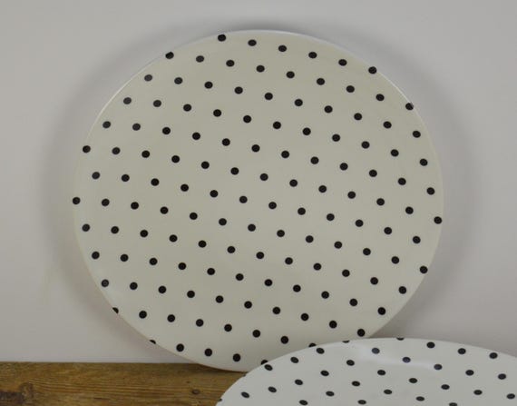 Set of 4 Kate Spade RAISE A GLASS 9 Melamine Polka Dot Plates White With Black Dots Melamine Plastic Plates Used Etsy Canada