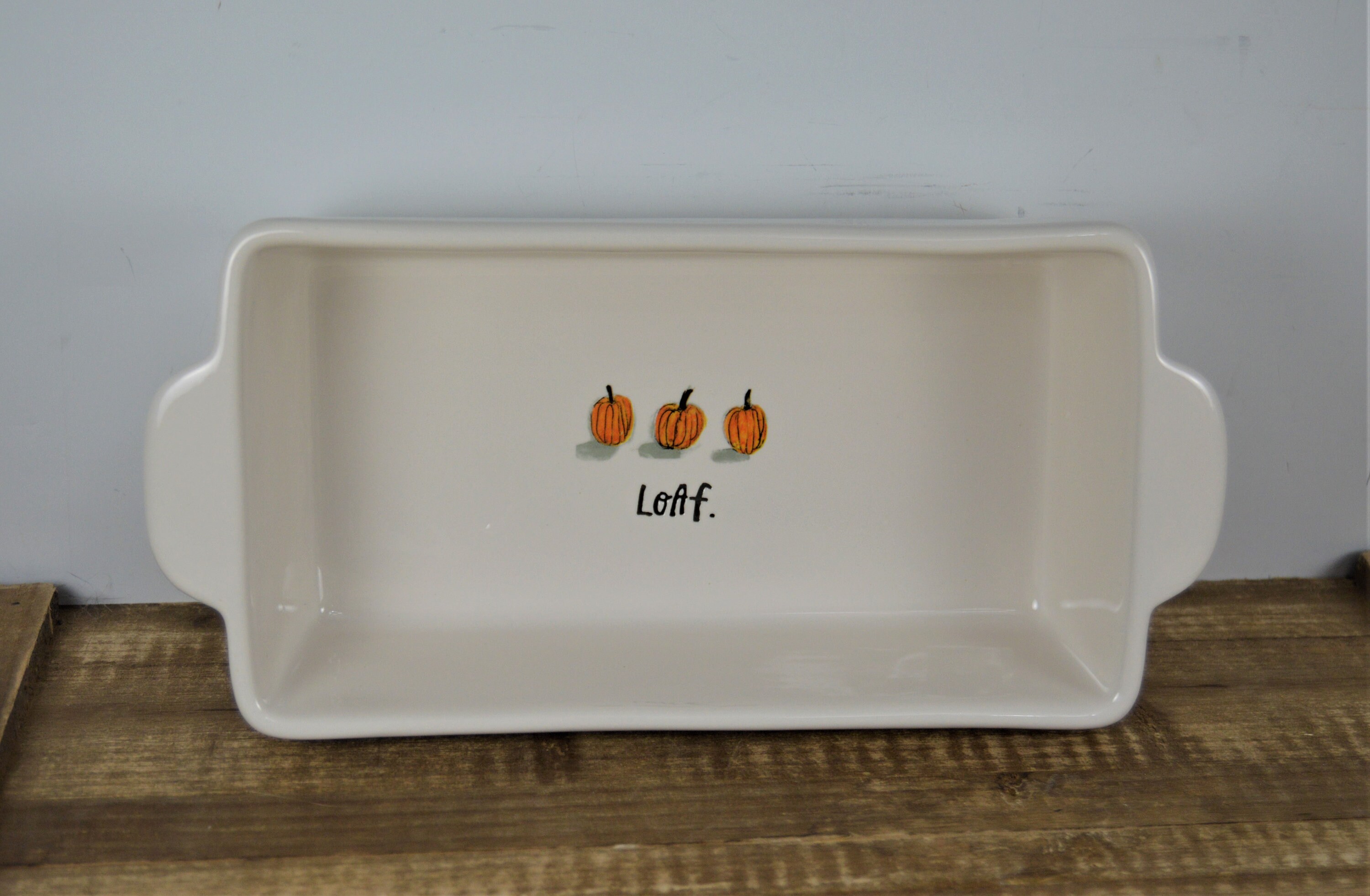 New Set of 2 Ceramic Mini Loaf Pans Fall Gather