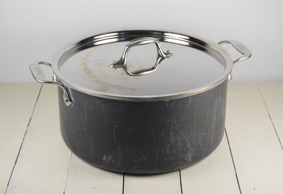 All-clad LTD 8 Quart Stock Pot With Lid, Stainless Steel With Hard Anodized  Outer, Aluminum Core, Handles, Used 