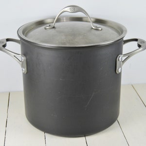 Calphalon Contemporary 808 8 Quart Stock Pot With Lid, 8, Hard Anodized  Aluminum, Toledo OH USA, Used 