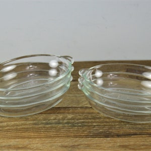 Set of 6 Pyrex 328 Glass Pixie Dishes, 1 Cup, Individual Casserole Baking Dish, Handles, Clear Glass/Green Tint, Made in USA, Used