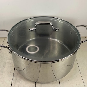 Emeril by All-Clad 6 Quart Stock Pot Dutch Oven with Lid 10.25", Double Handle, Stainless Steel Copper Core, Used